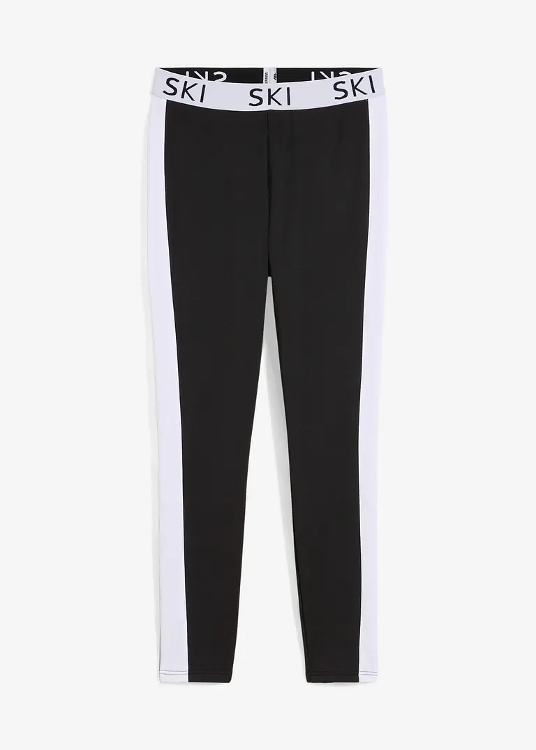 Thermo-Leggings, schnelltrocknend in schwarz von vorne - bonprix