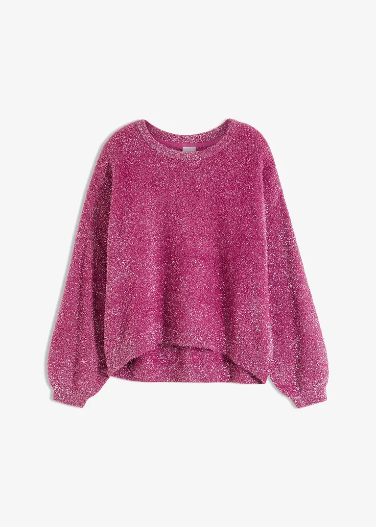 Pullover mit Glitzereffekt in lila von vorne - bonprix