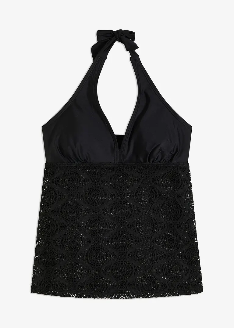 Tankini Oberteil in schwarz von vorne - bonprix