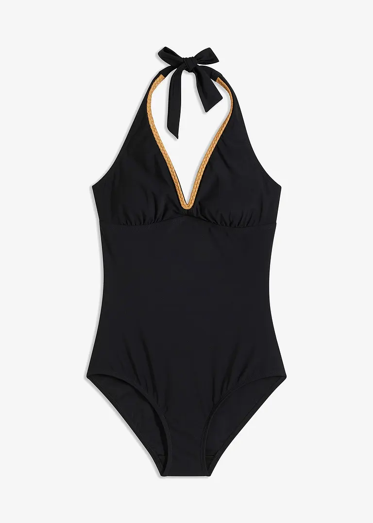 Shape Badeanzug mittlere Formkraft in schwarz von vorne - bonprix