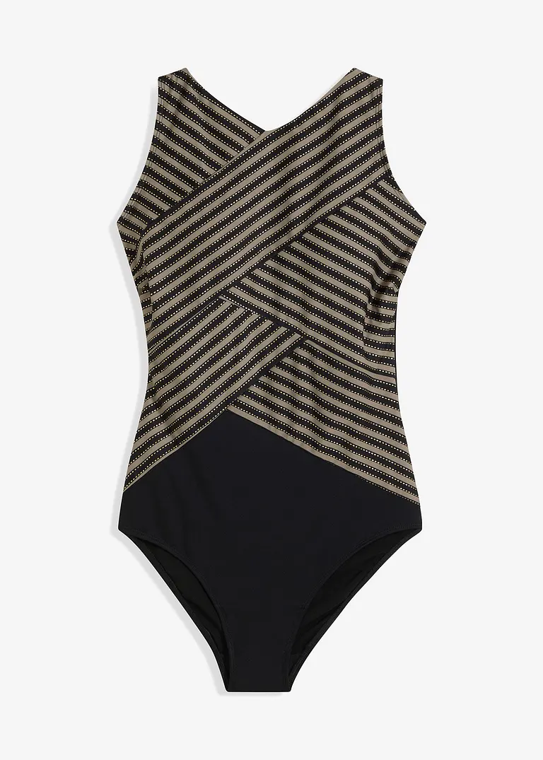 Shape Badeanzug mittlere Formkraft in schwarz von vorne - bonprix