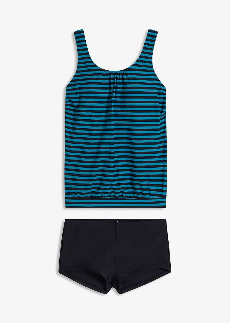 Oversize Tankini (2-tlg. Set) in schwarz von vorne - bonprix