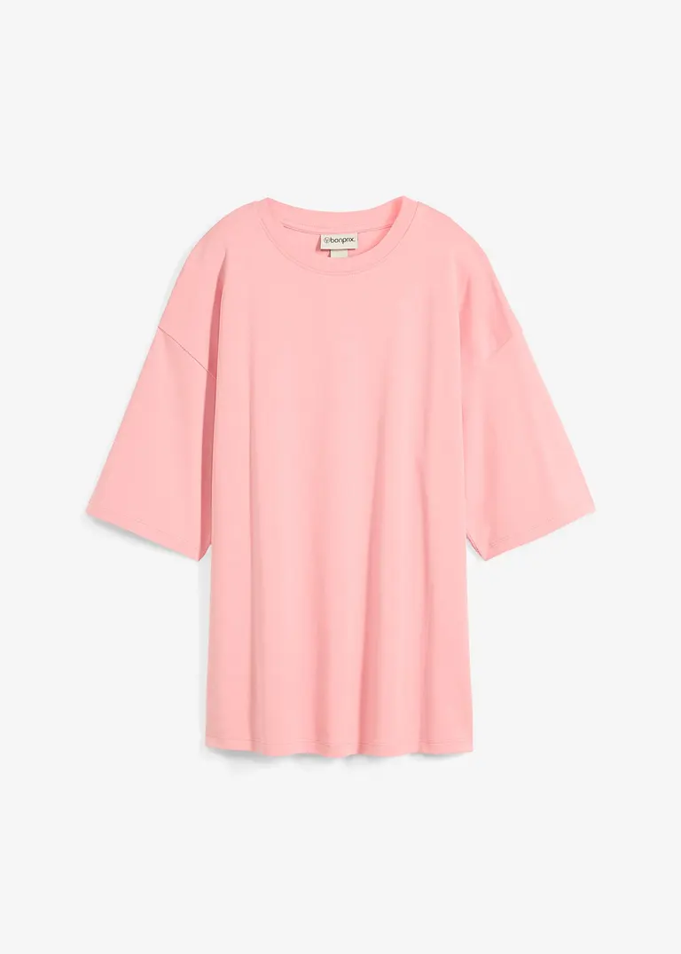 Longshirt aus Interlock in rosa von vorne - bonprix