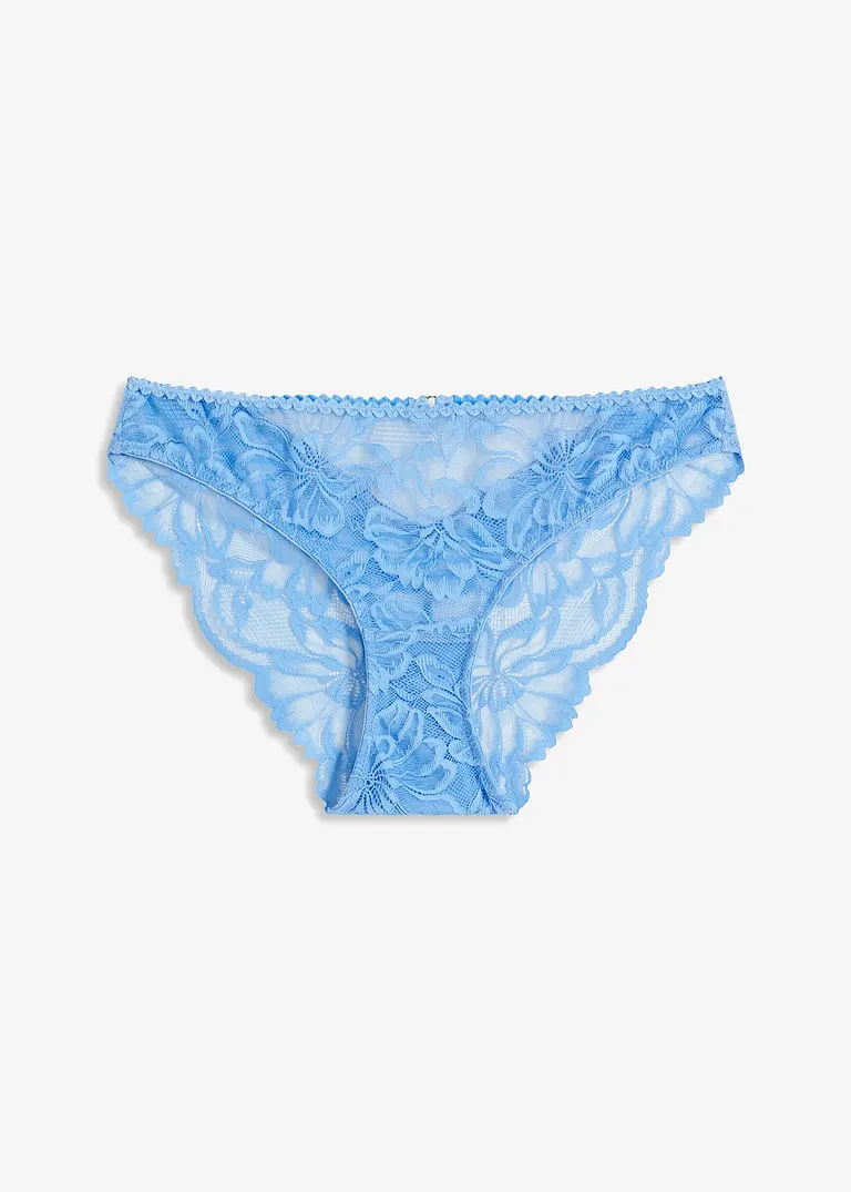 Slip mit Spitze in blau von vorne - bonprix