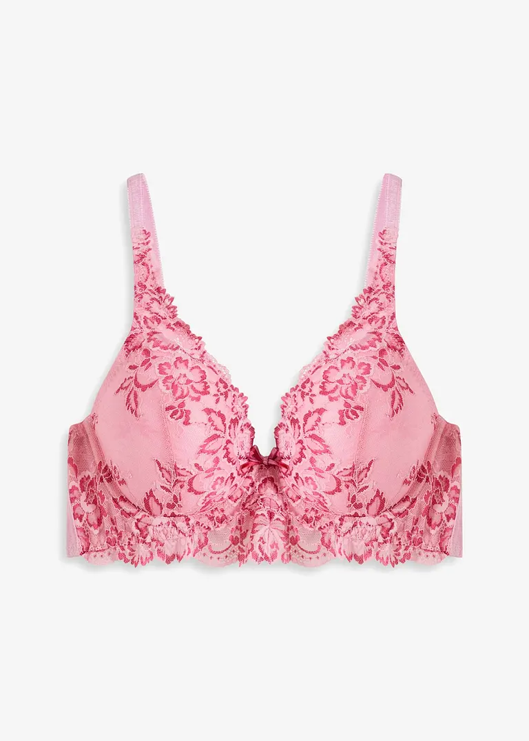 Push up BH mit Bügel und herausnehmbarem Padding in rosa von vorne - bonprix
