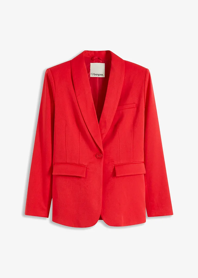 Blazer mit Schalkragen in rot von vorne - bonprix