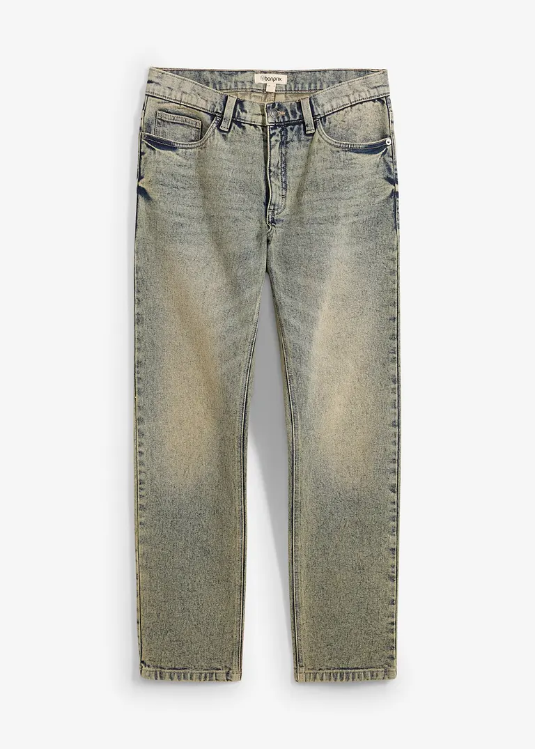 Regular Fit Stretch-Jeans aus schwerem, robustem Denim, Straight in blau von vorne - bonprix