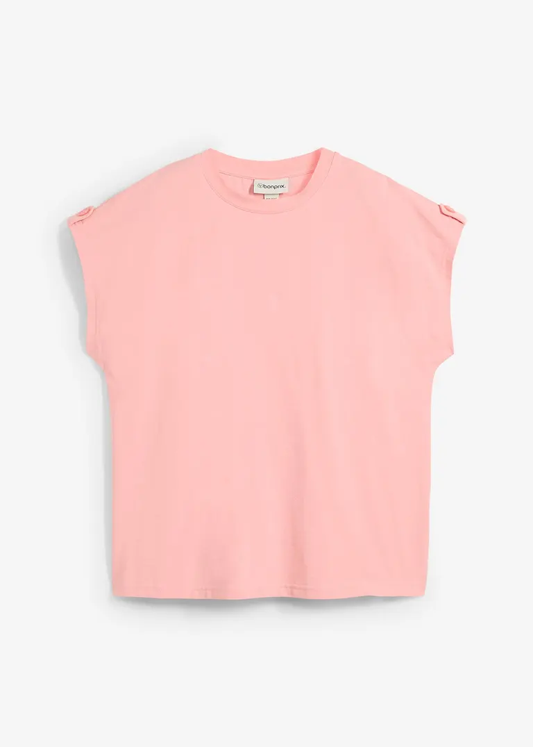 Boxy-Shirt mit Arm-Detail in rosa von vorne - bonprix
