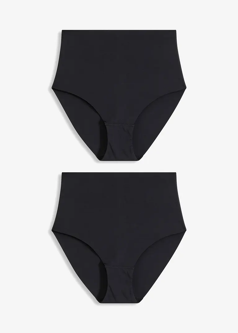 Nahtloser Light Shape Slip (2er Pack) in schwarz von vorne - bonprix