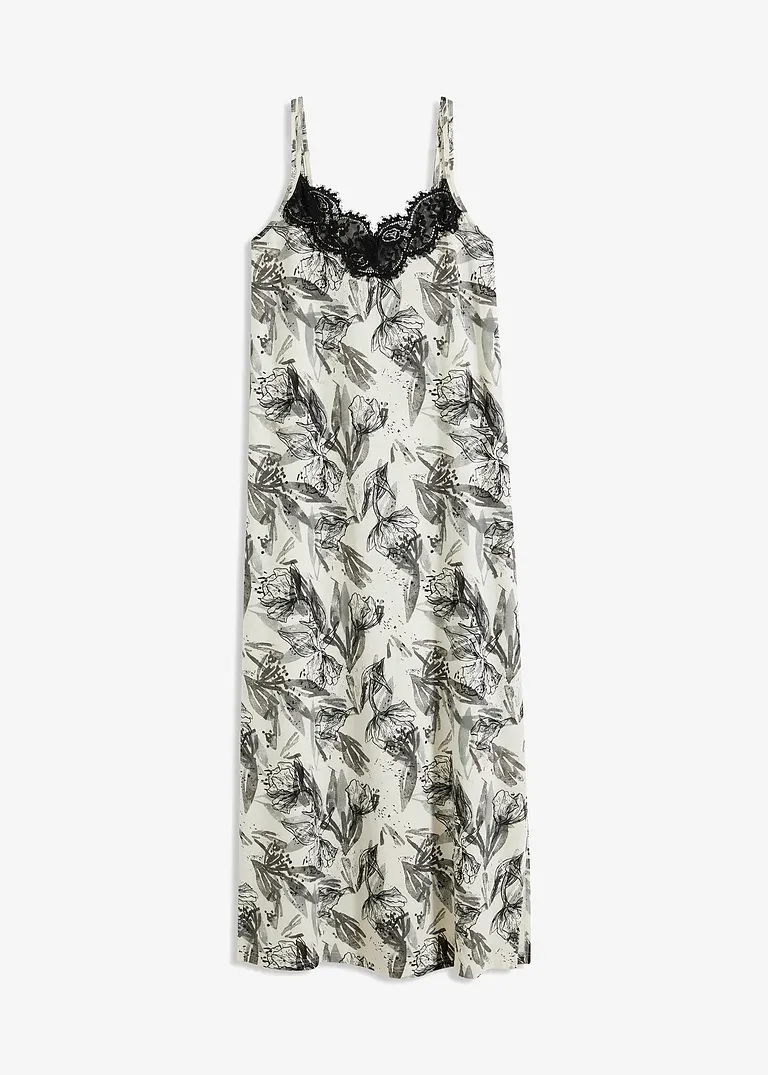 Nachthemd mit Viskose in beige von vorne - bonprix