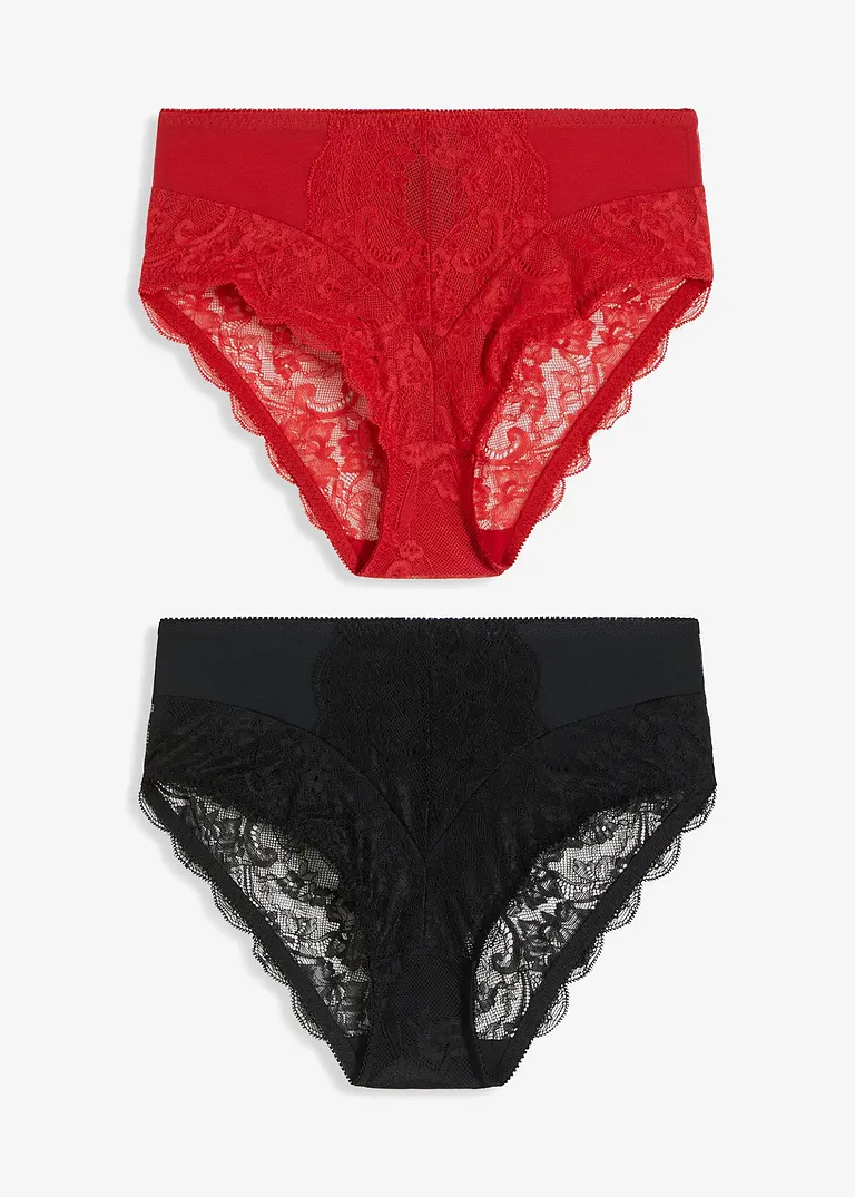 Maxislip (2er Pack) in schwarz von vorne - bonprix
