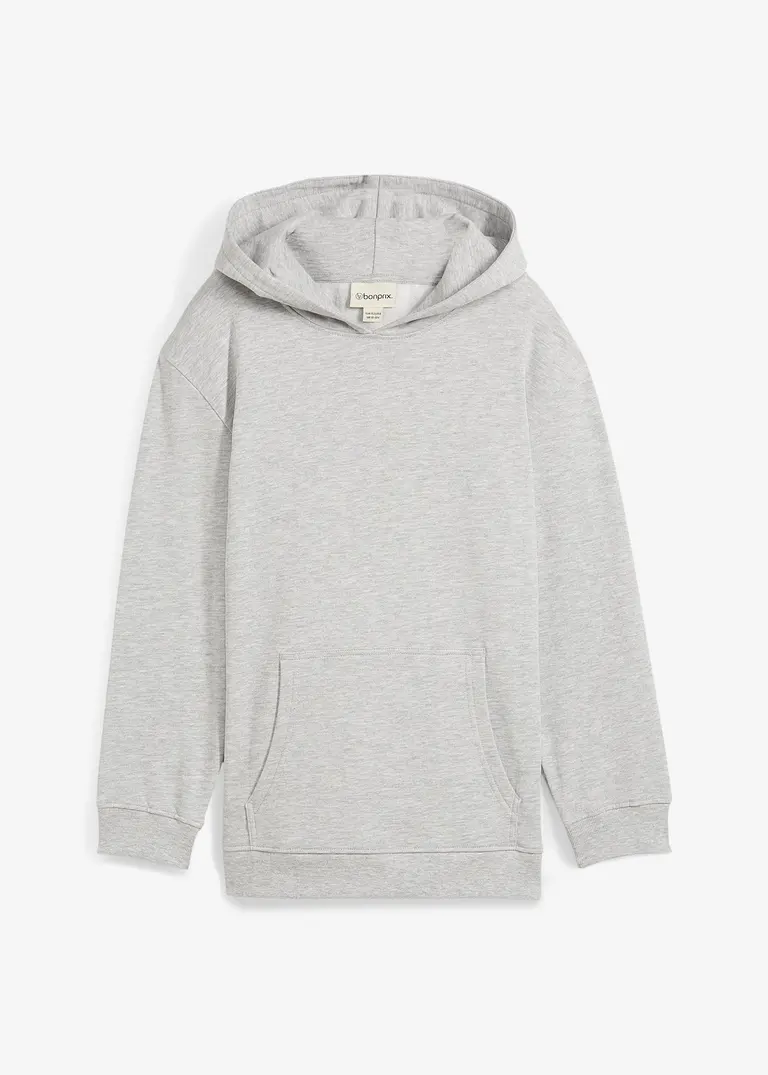 Oversize Hoodie mit Bio-Baumwolle in grau von vorne - bonprix