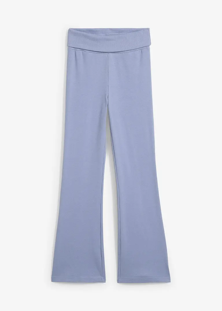 Gerippte Jersey-Hose mit Bio-Baumwolle in blau von vorne - bonprix