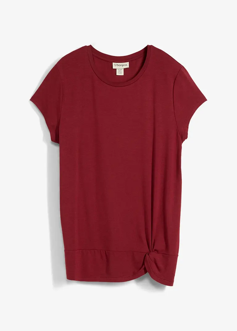 Shirt aus fließendem Viskose-Mix in rot von vorne - bonprix