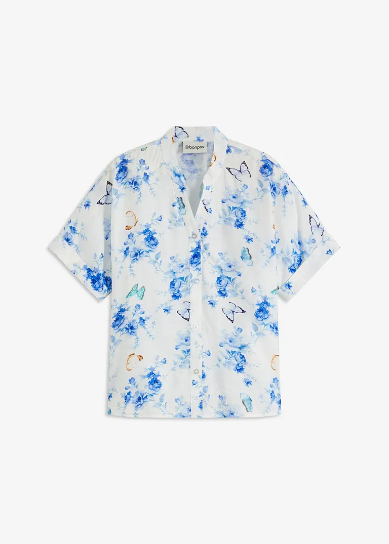 bedruckte Bluse in weiß von vorne - bonprix