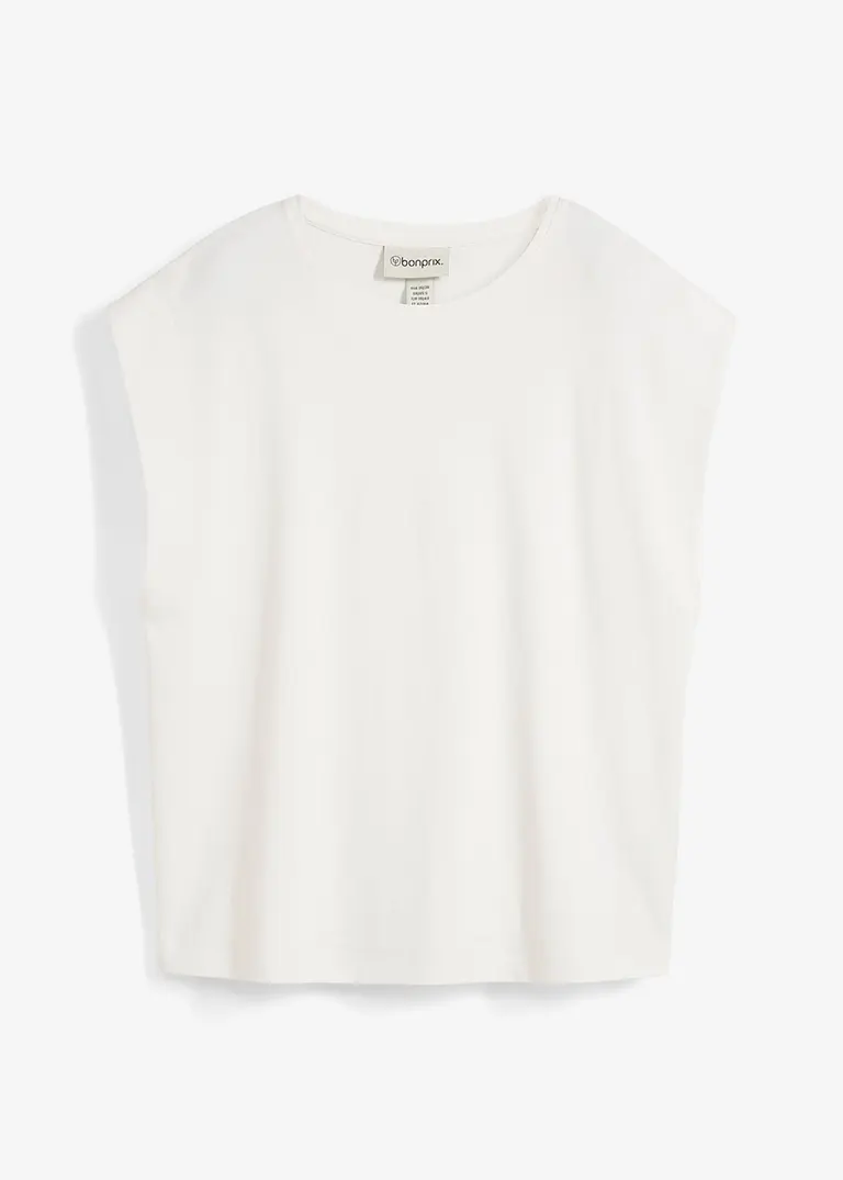 Shirt aus reiner Bio-Baumwolle in weiß von vorne - bonprix