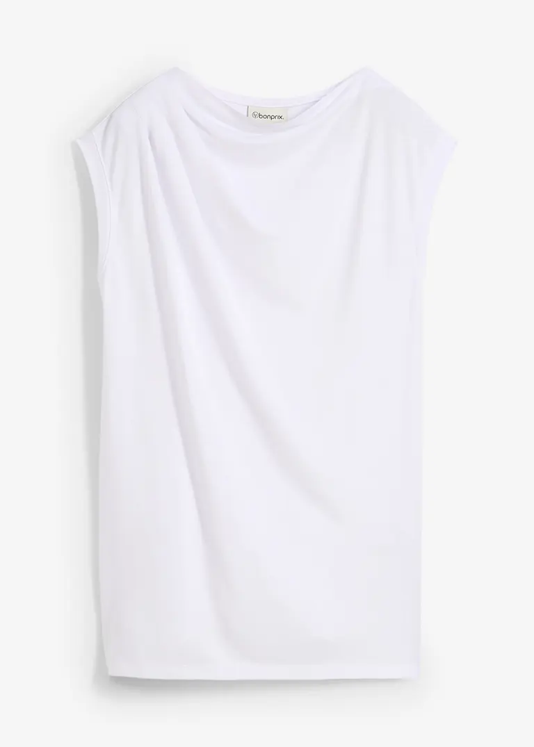 Shirt aus softem Viskose-Mix in weiß von vorne - bonprix