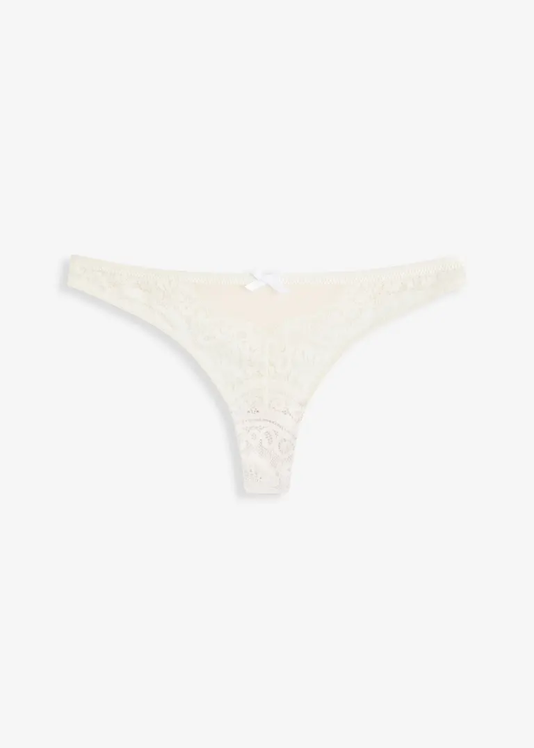 String mit nahtloser Hinterhose in weiß von vorne - bonprix