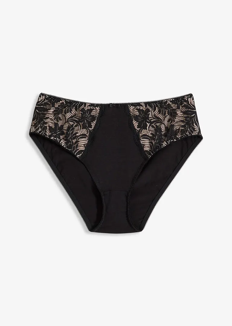 Maxislip mit Bio-Baumwolle in schwarz von vorne - bonprix