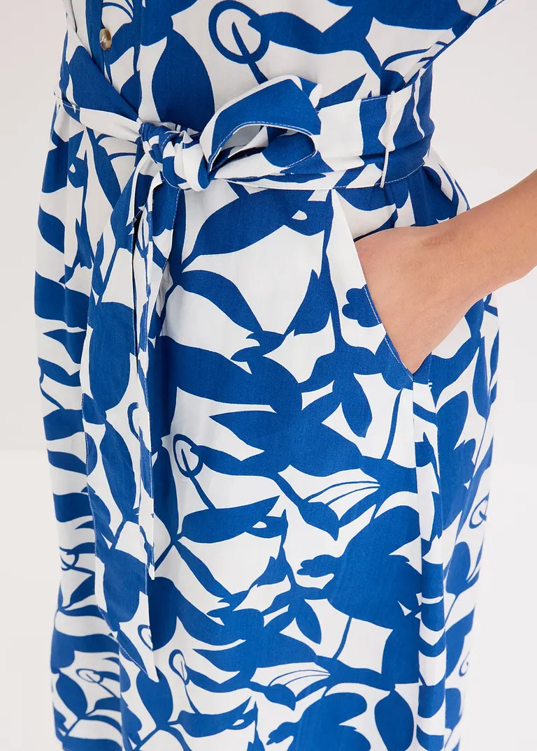 Midikleid in blau (Detailaufnahme) - bonprix