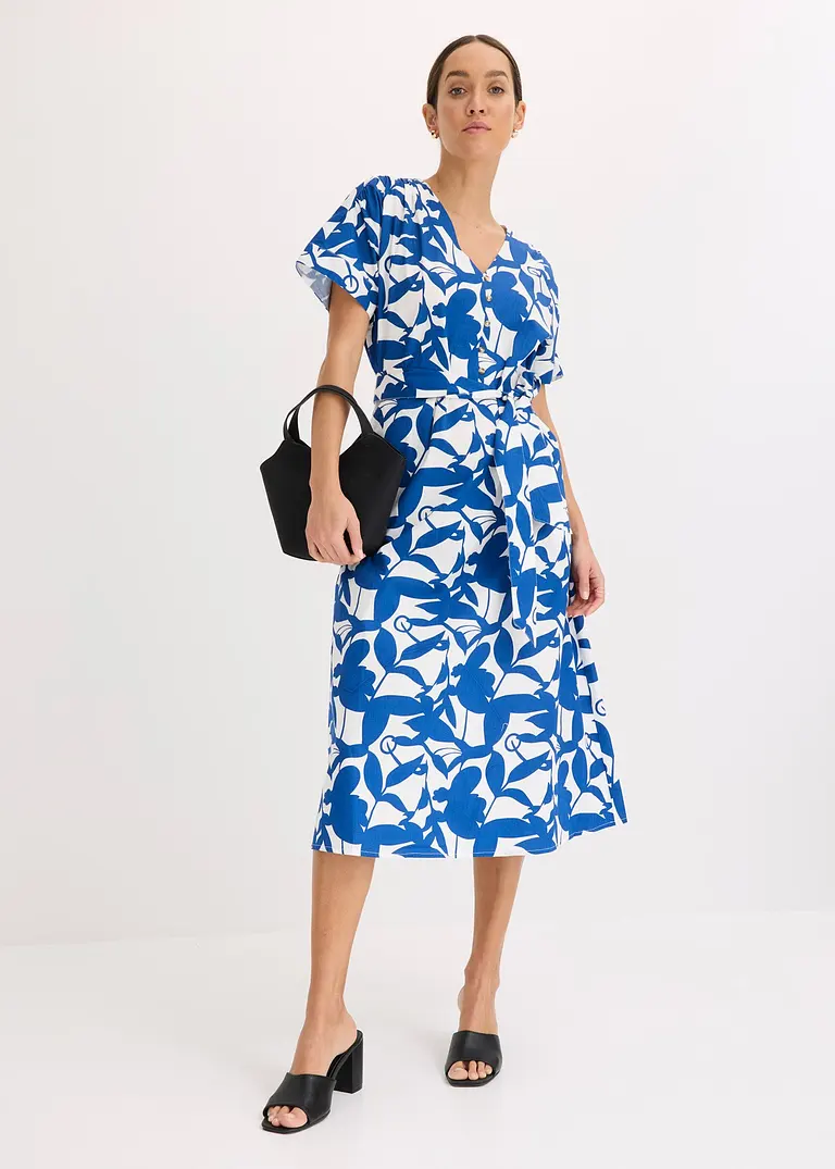 Midikleid in blau im Look von vorne (Totalaufnahme) - bonprix