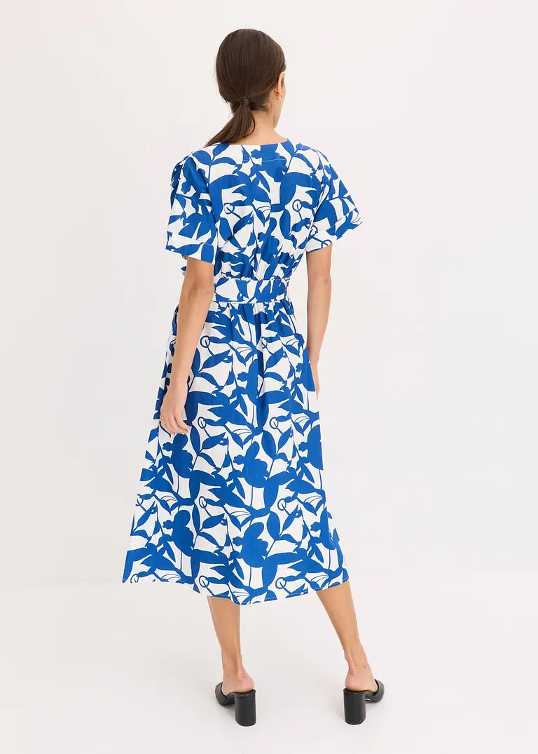 Midikleid in blau von hinten (Totalaufnahme) - bonprix