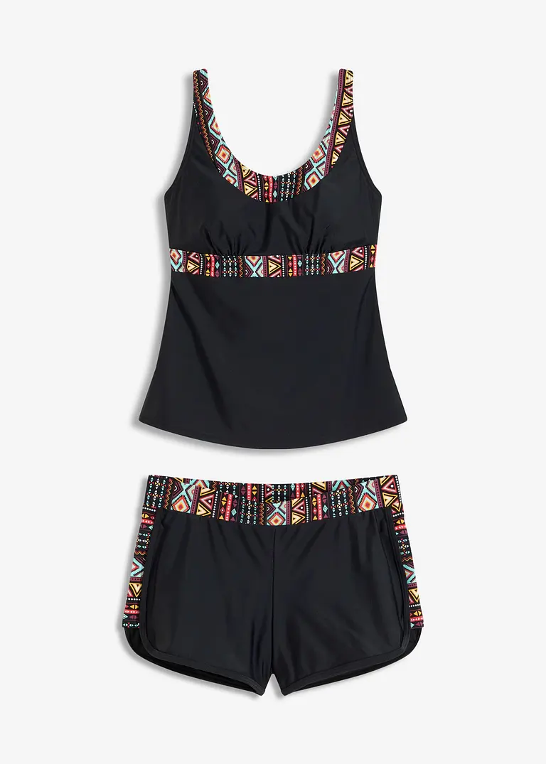 Tankini Langgröße (2-tlg.Set) in schwarz von vorne - bonprix