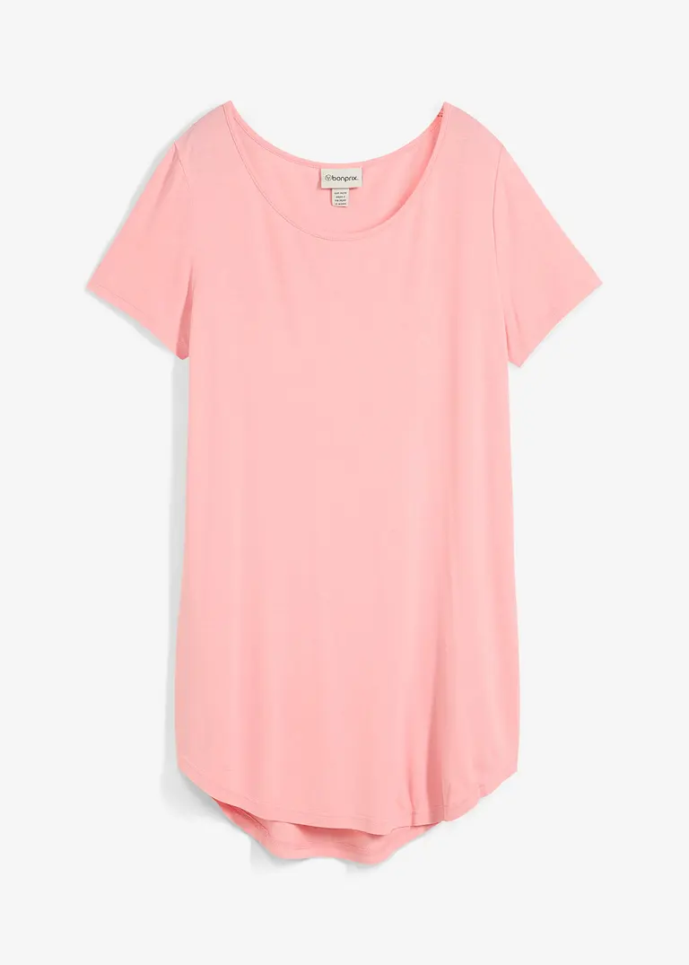 Longshirt aus softer Viskose in rosa von vorne - bonprix