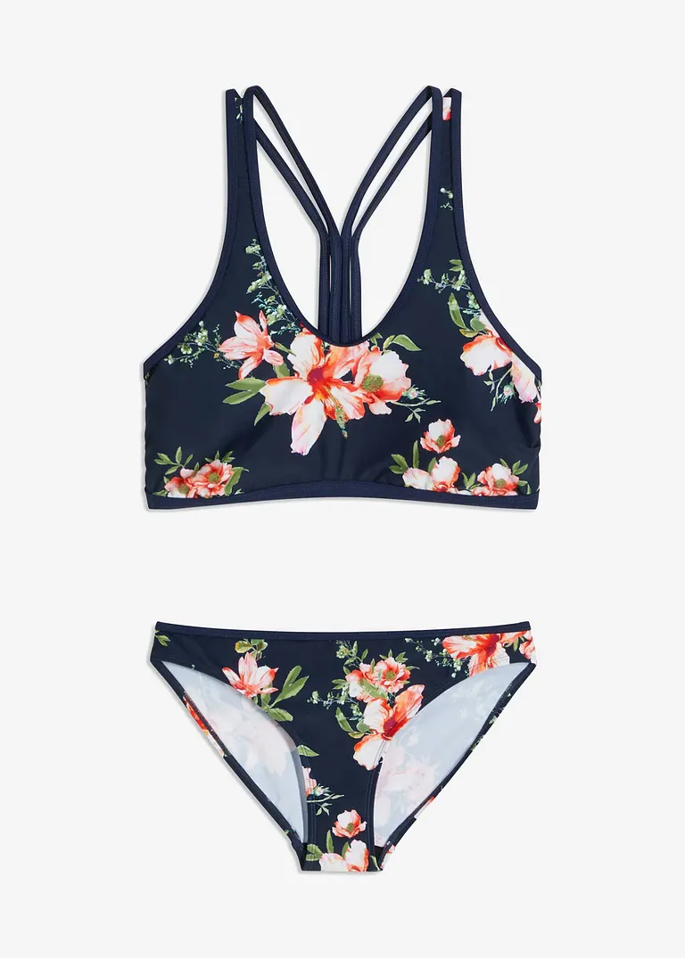 Bustier Bikini (2-tlg.Set) in blau von vorne - bonprix