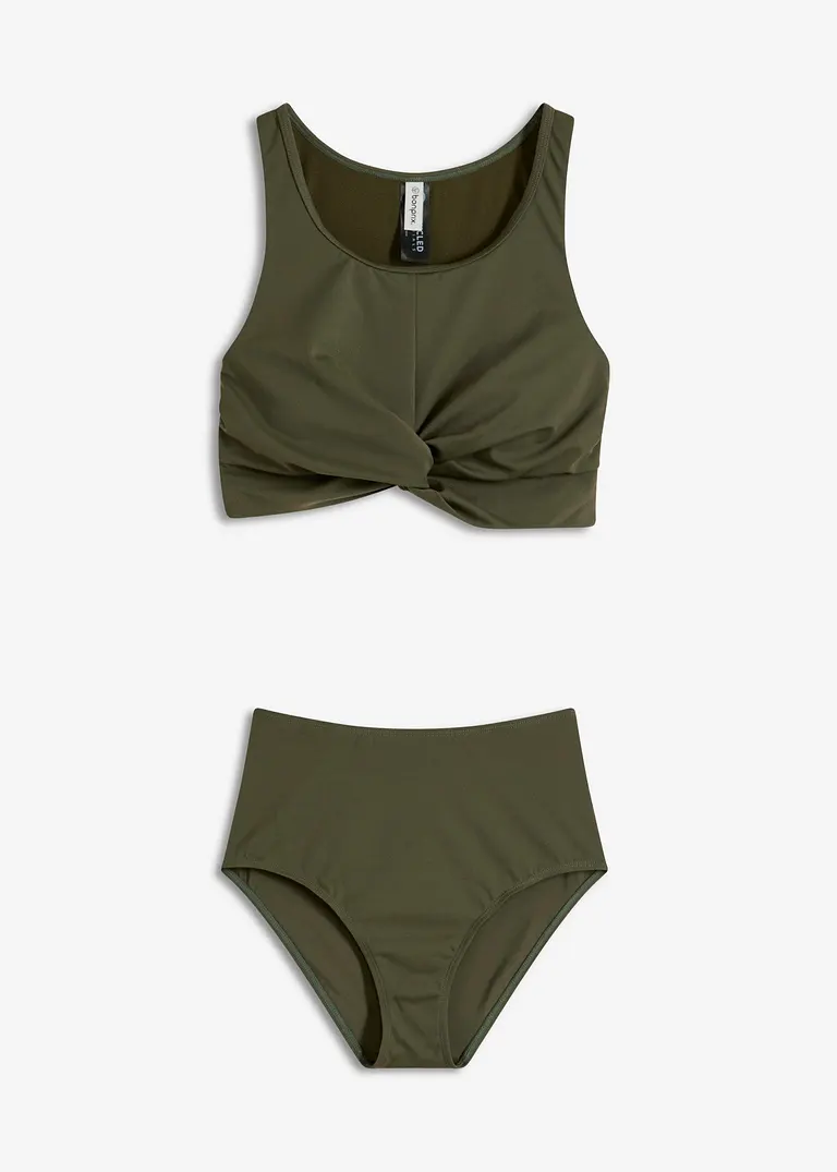 Bustier Bikini (2-tlg.Set) in grün von vorne - bonprix