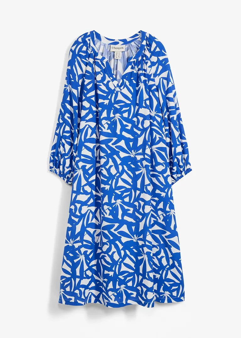 Kleid aus fließender Viskose in blau von vorne - bonprix