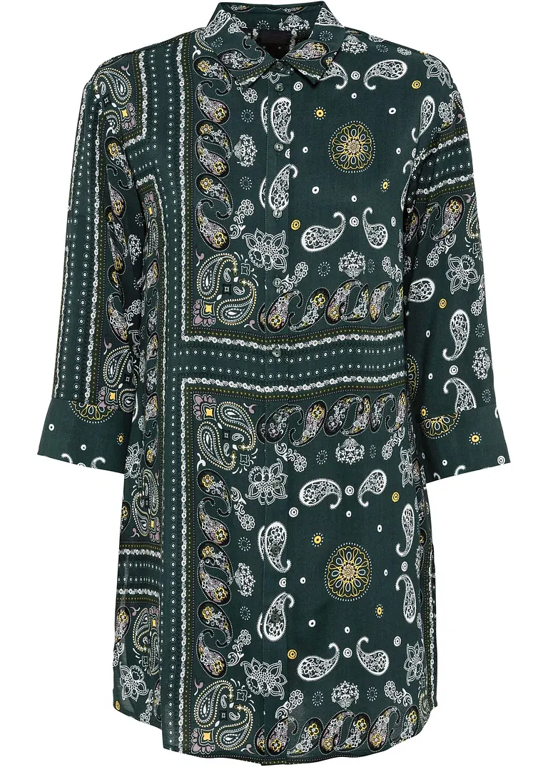 Longbluse in grün von vorne - bonprix