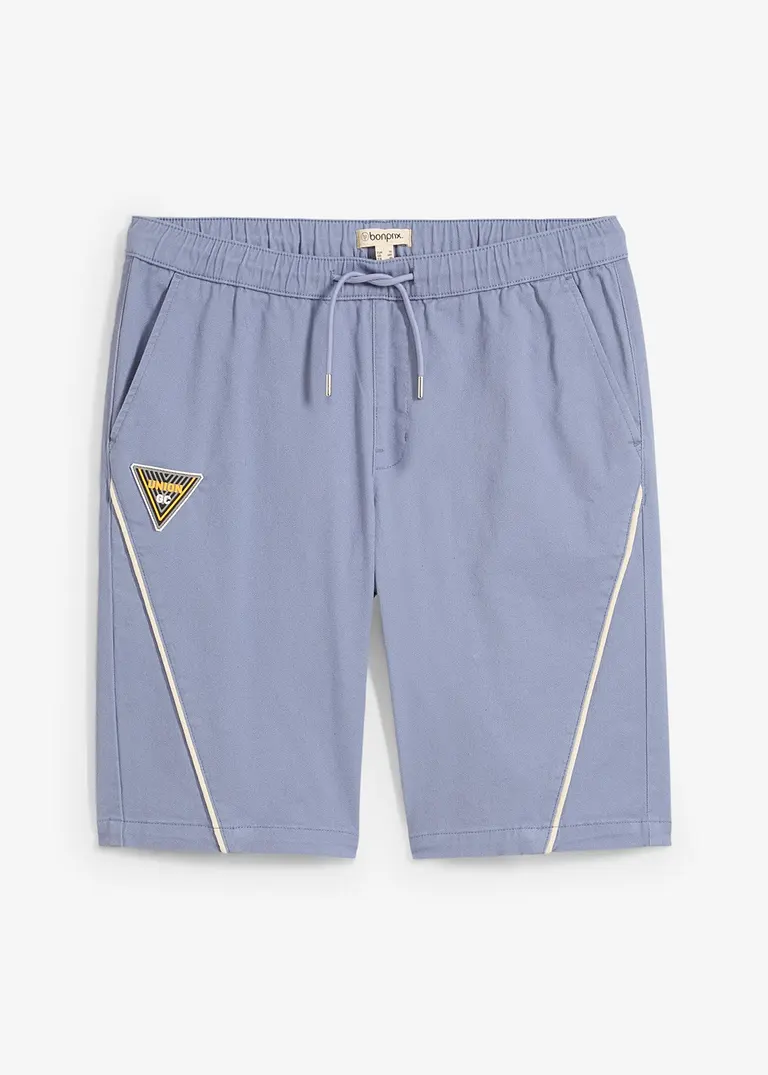 Stretch-Schlupfbermuda, Loose Fit in blau von vorne - bonprix