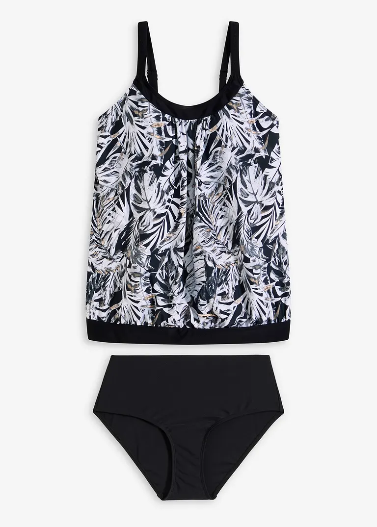 Oversize Tankini (2-tlg.Set) in schwarz von vorne - bonprix
