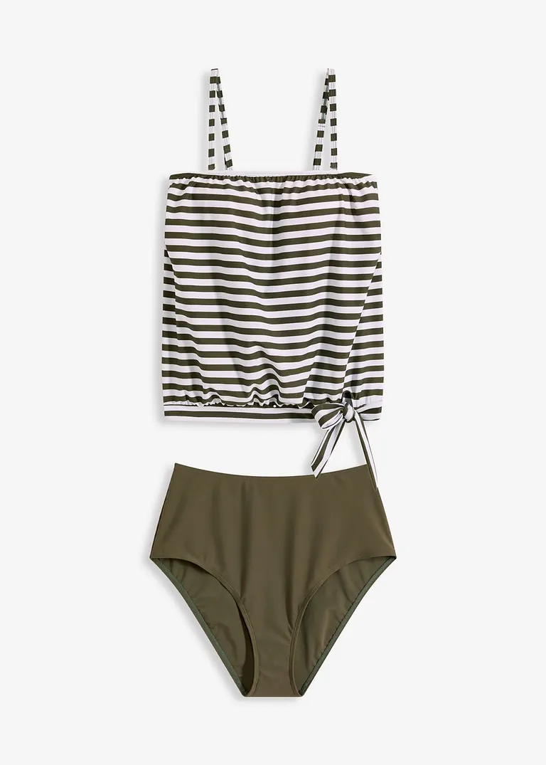 Oversize Tankini (2-tlg.Set) in grün von vorne - bonprix