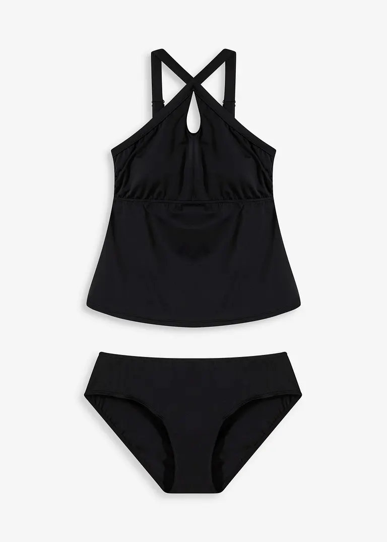 Tankini (2-tlg.Set) in schwarz von vorne - bonprix