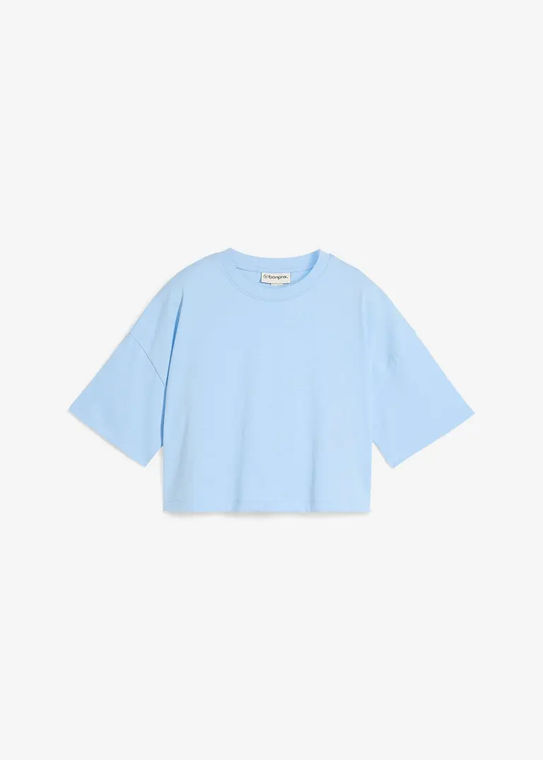 Shirt aus reiner Bio-Baumwolle in blau von vorne - bonprix