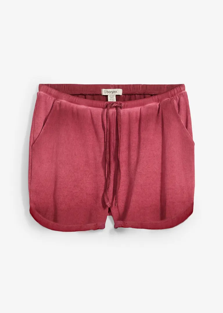 Shorts aus reiner Bio-Baumwolle in lila von vorne - bonprix