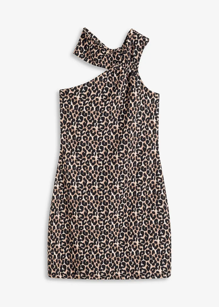 Figurbetontes Minikleid in braun von vorne - bonprix