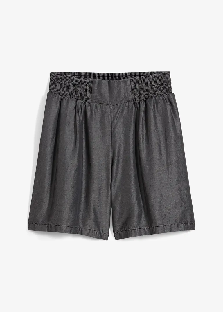 Schlupf-Shorts mit Smockbund in schwarz von vorne - bonprix