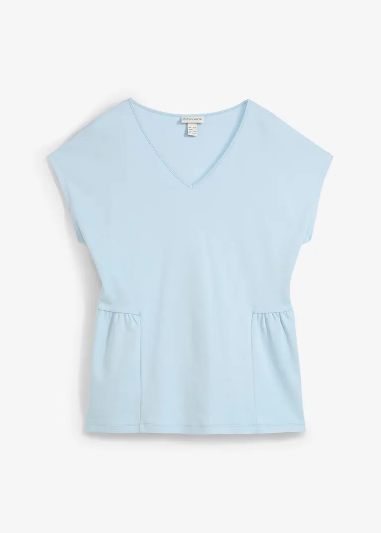 Shirt aus reiner Bio-Baumwolle in blau von vorne - bonprix
