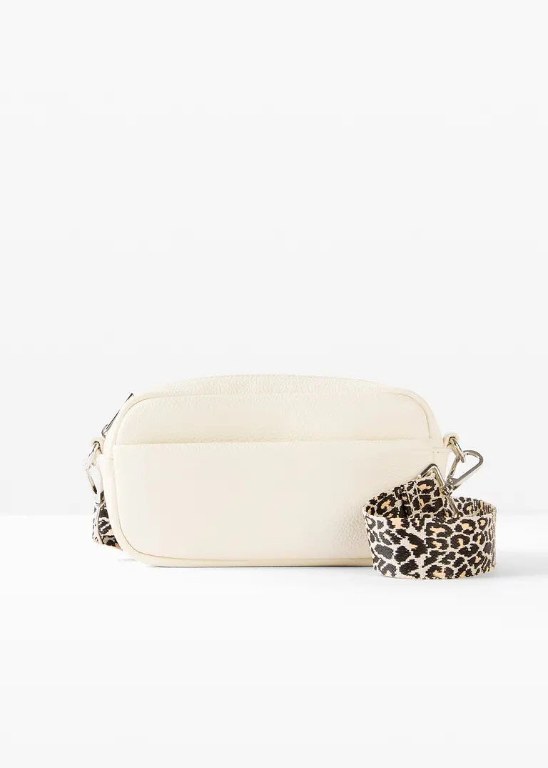 Umhängetasche mit austauschbaren Taschenhenkeln in beige von vorne - bonprix