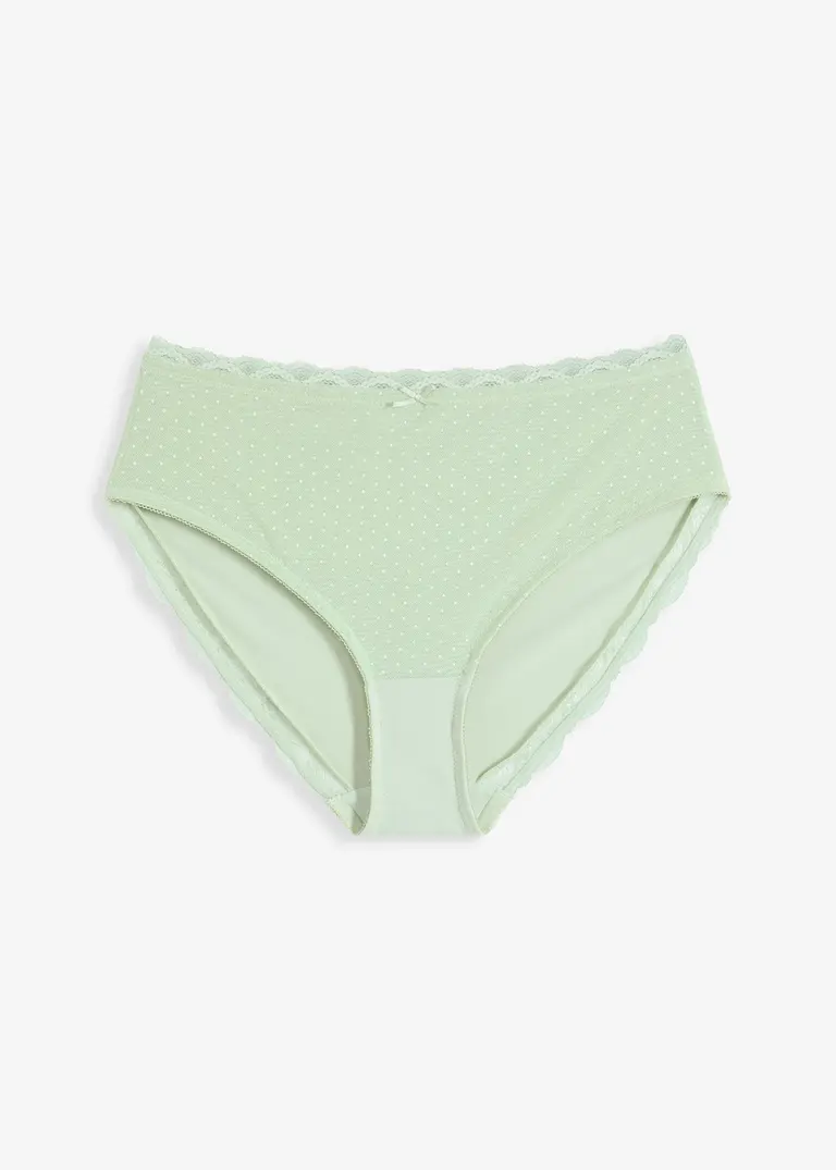 Maxislip mit zarter Spitze in grün von vorne - bonprix
