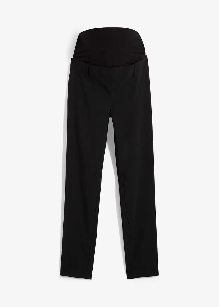 Stretch- Umstandshose mit schmal zulaufendem Bein in schwarz von vorne - bonprix