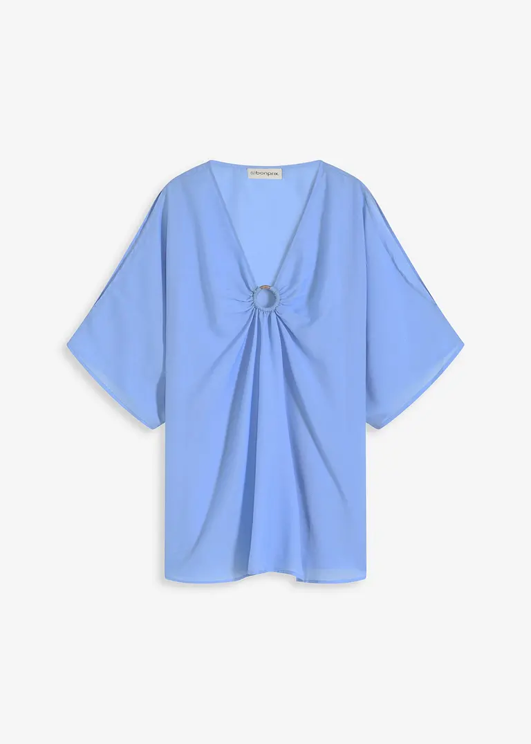 Transparente Strand Tunika in blau von vorne - bonprix