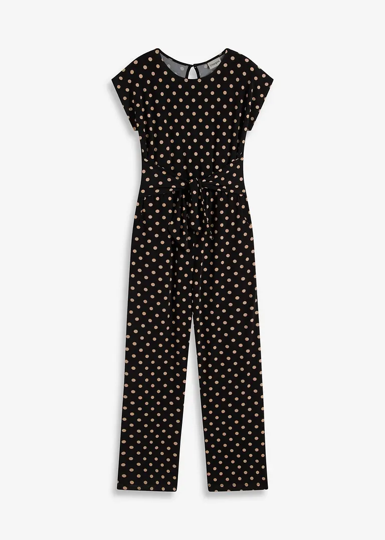 Jumpsuit in schwarz von vorne - bonprix