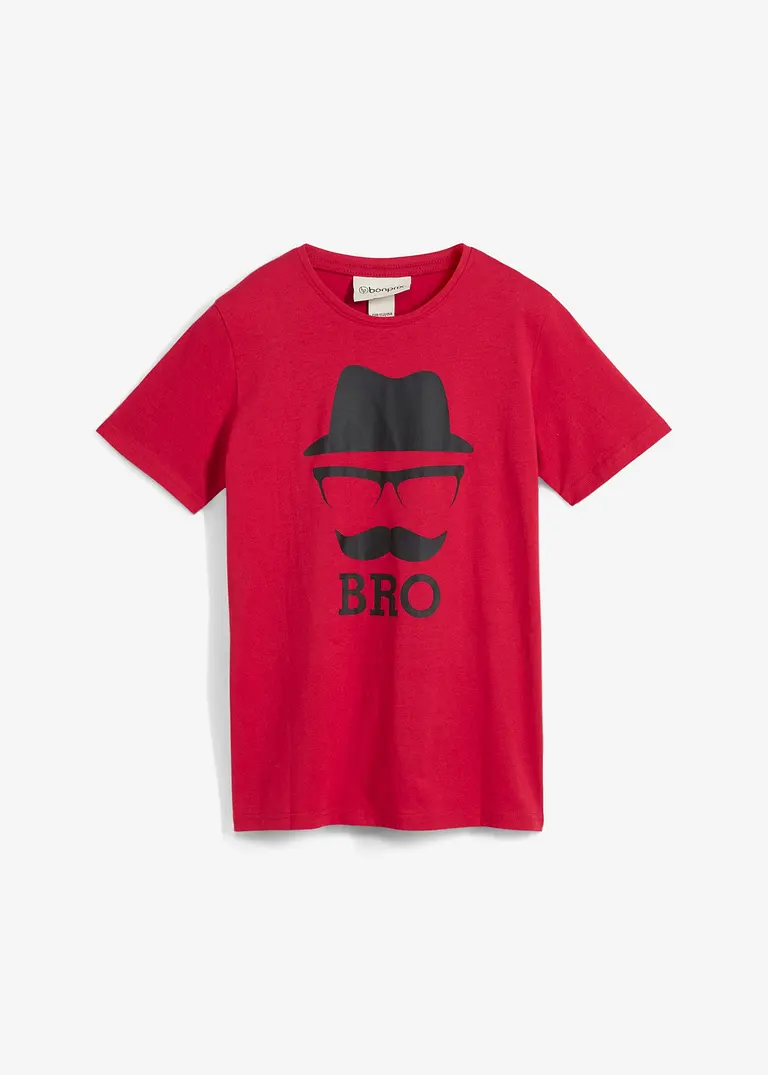 T-Shirt aus reiner Baumwolle in rot von vorne - bonprix