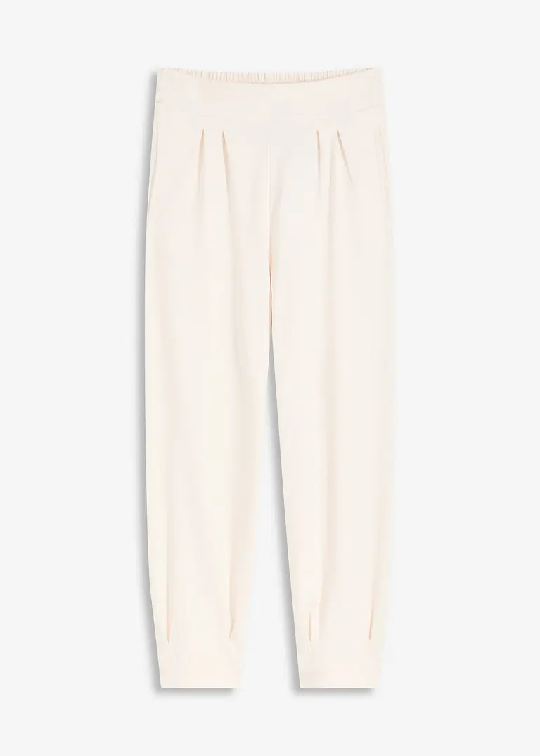 Jerseyhose aus reiner Bio-Baumwolle in beige von vorne - bonprix