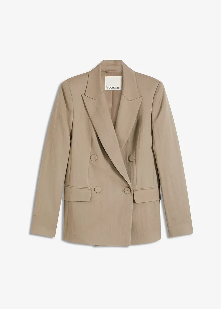 Blazer mit Lyocell im Crinklelook in grün von vorne - bonprix