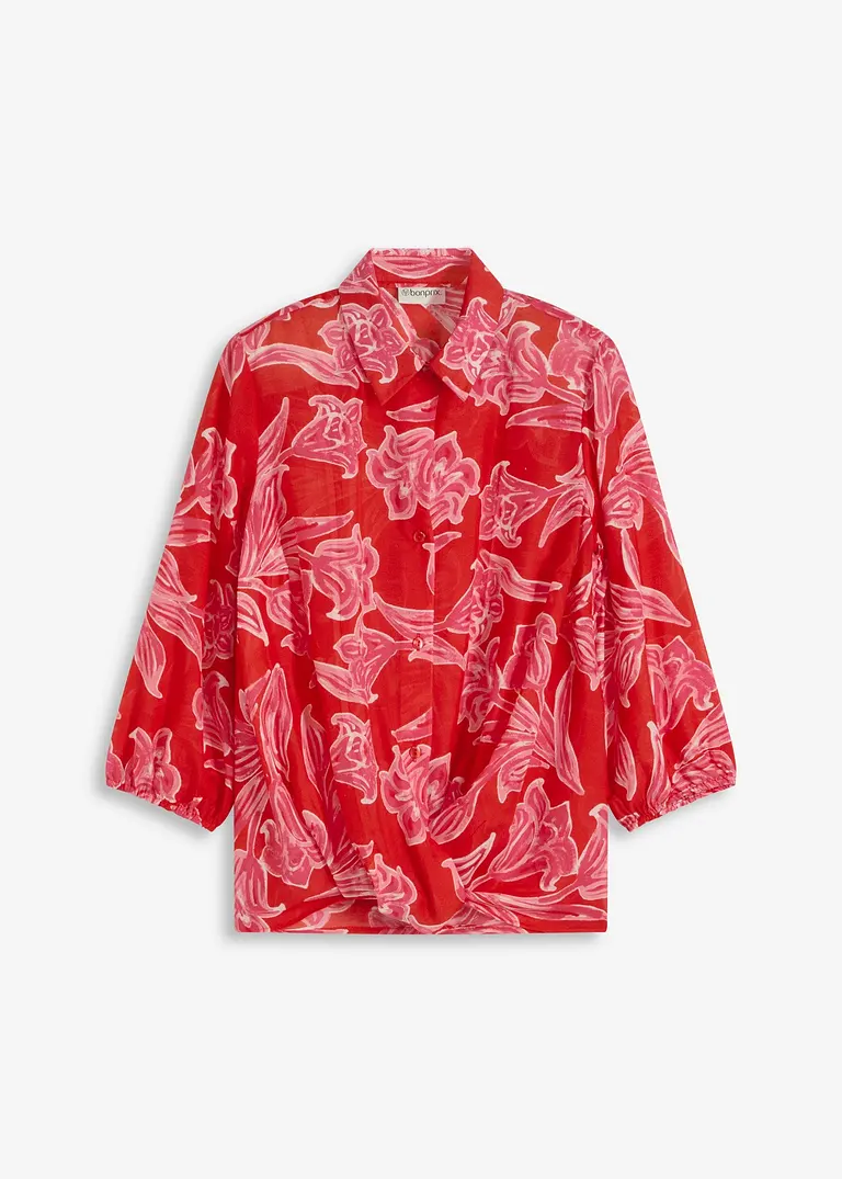 bedruckte Bluse in pink von vorne - bonprix